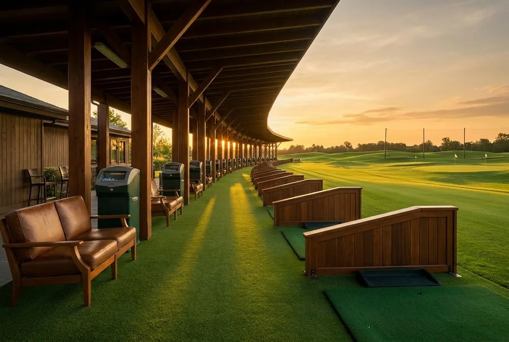 Driving range com estandes cobertos